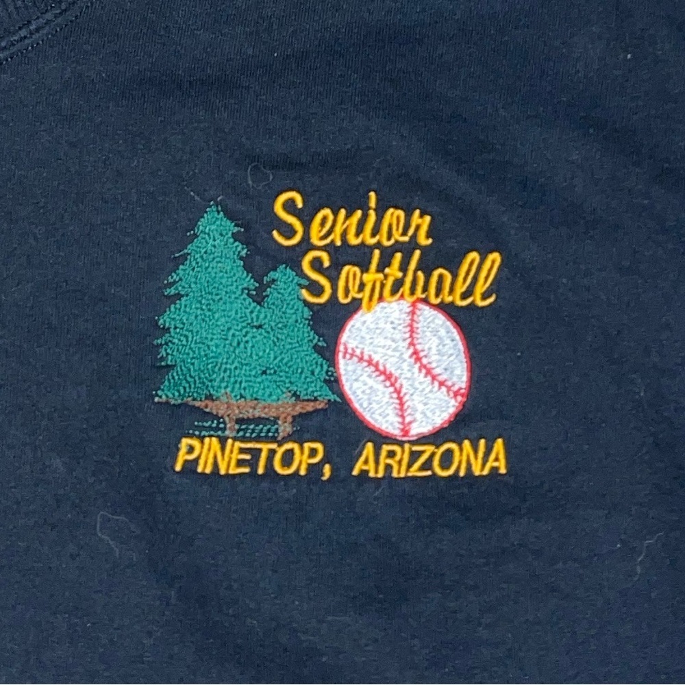 Vintage black Senior Softball crewneck hoodie comfy sweatshirt Gilman XL - Picture 4 of 4